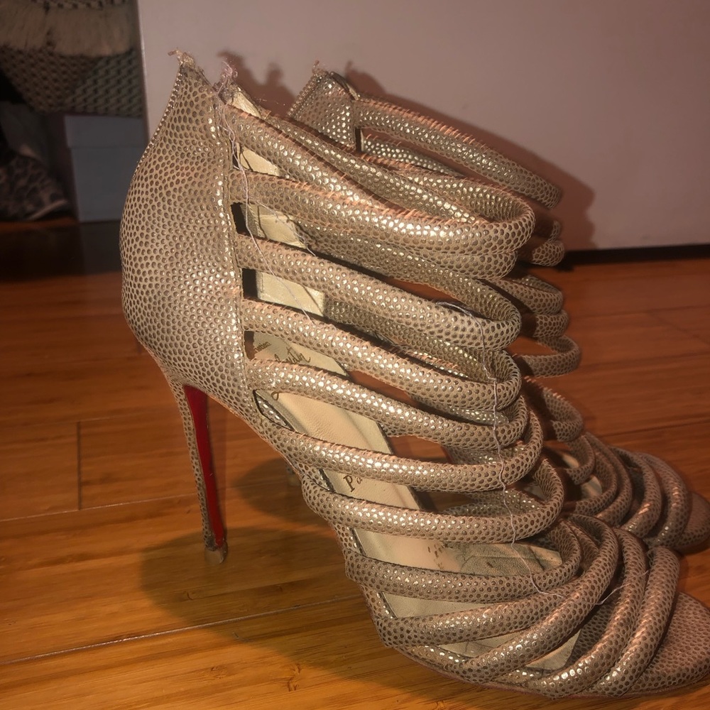 Christian Louboutin gold sandals